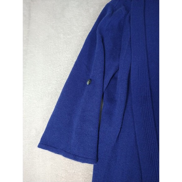 Claudia Nichole 100% Cashmere Open Front Cardigan Size Medium Purple/Dark Blue - Picture 3 of 9